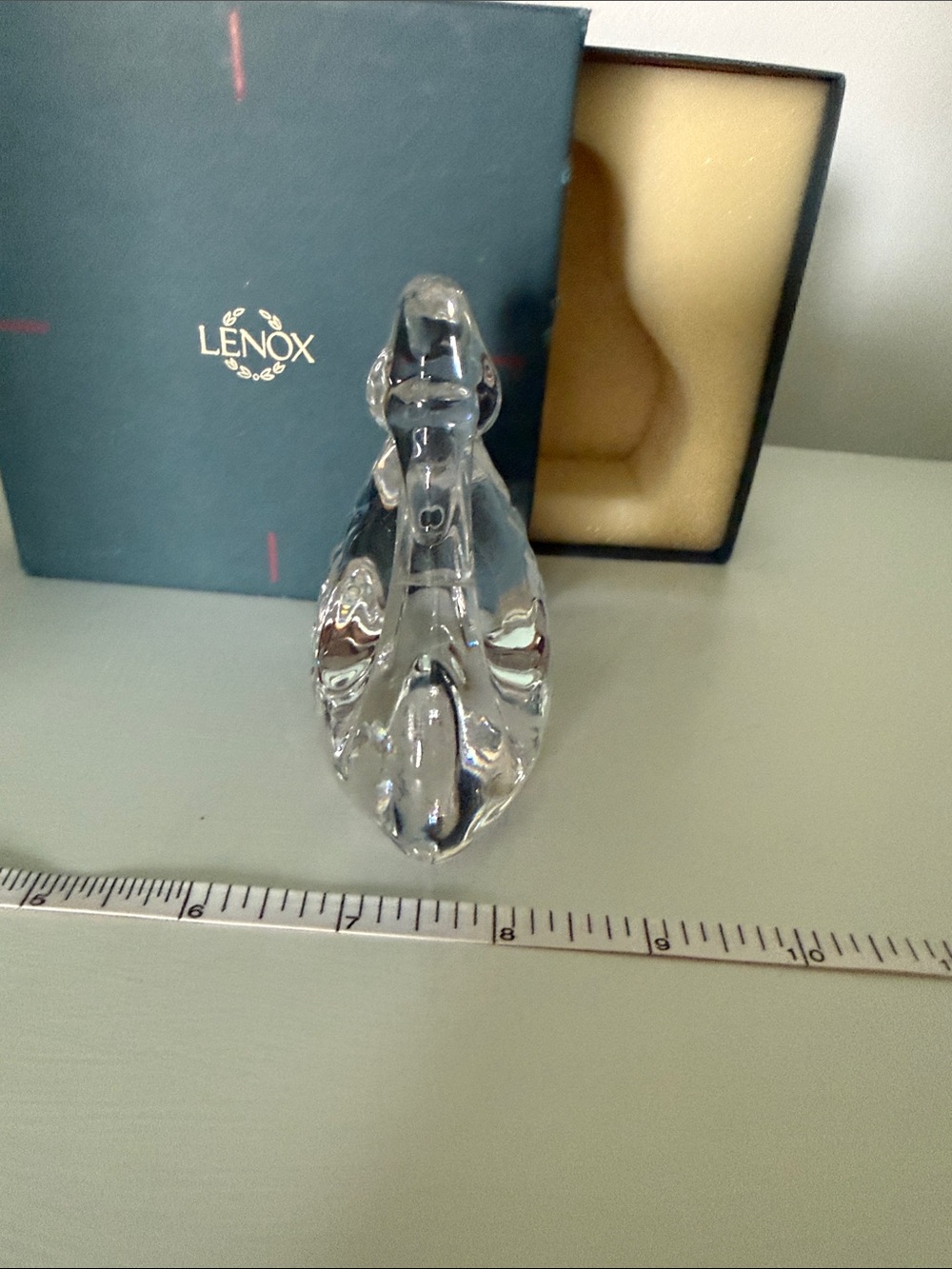 Vintage Lenox Clear Crystal Swan Figurine - Clear - Picture 4 of 6